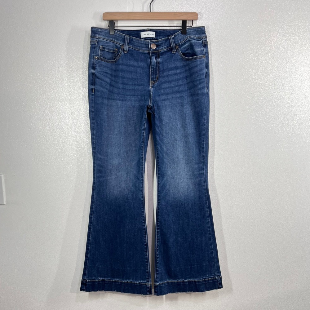Lane Bryant Flex Magic Waistband Mid Rise Flare Jeans Plus Size 14‎ Blue Stretch